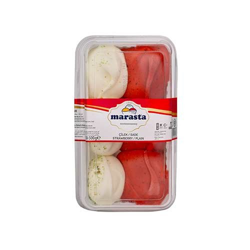 Sade ve Çilekli Dondurma 500 Gr